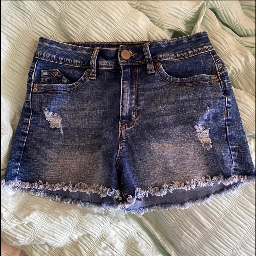 Mid Rise Denim Shorts